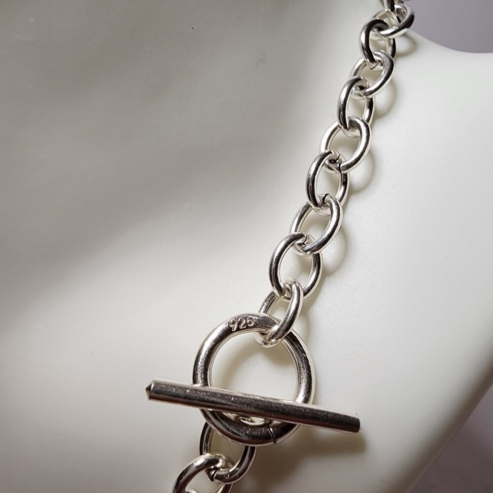 925 Silver Heart Charm Necklace - Picture 4 of 7